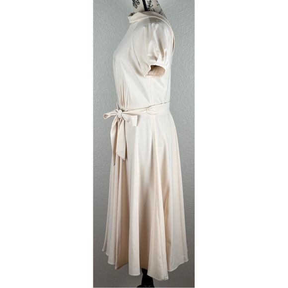 Girl Meets Glam Eleanor Tie Waist Twill Dress Bridal Cocktail Minimalist size 8 - Picture 6 of 11